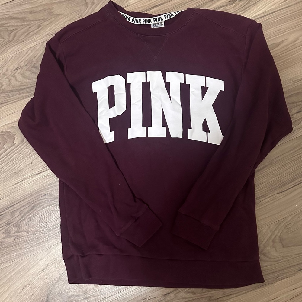 Burgundy crew neck by PINK